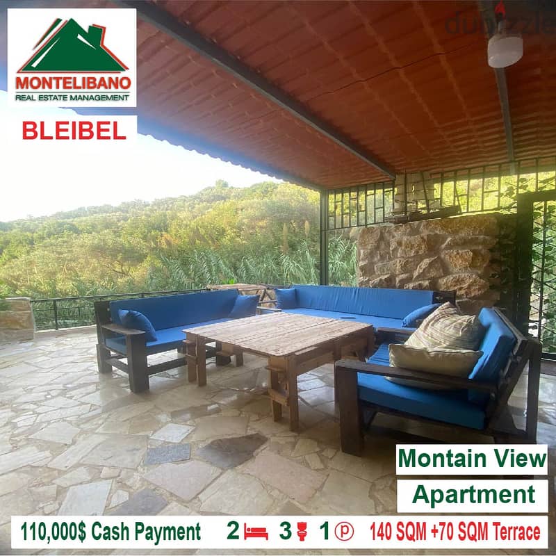 110,000$ Cash Payment!! Apartment for sale in Bleibel!! 2