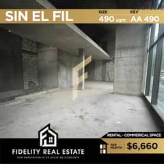 Commercial space for Rent in Sin El Fil AA490