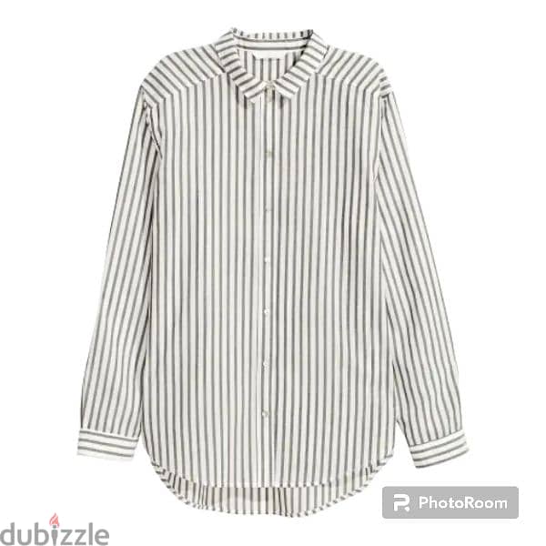 H&M Stripped Oversized Chemise 0
