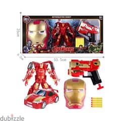Captain America  Action Figure Transformer With Face Mask And Nerf Gun 0