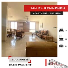 Furnished Apartment for sale in ain el remmeneh 150 SQM REF#JPT22103