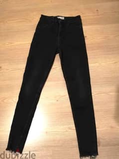 Bershka black high waist skinny jeans for girls 0