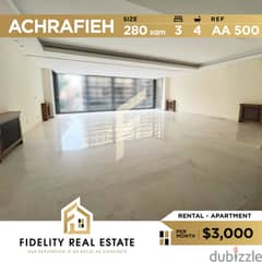 Apartment for rent in Achrafieh AA500 0