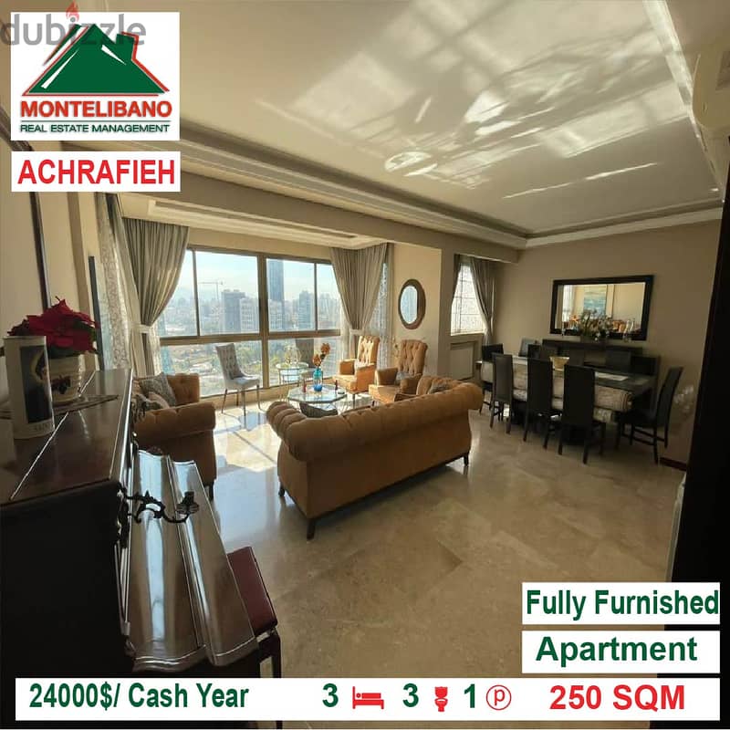 24000$/Cash Year!! Apartment for rent in Achrafieh!! 0