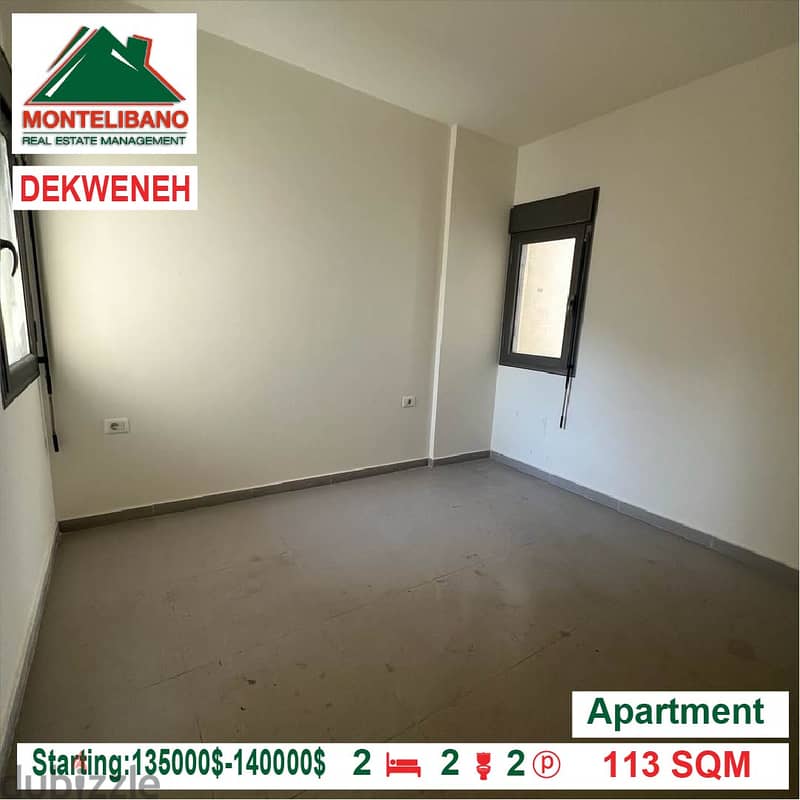Starting:135000$-140000$!! Apartments for sale in Dekwaneh !! 1
