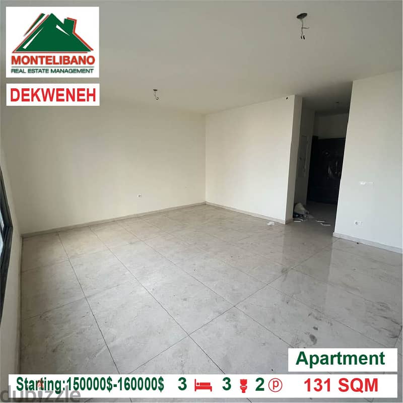 Starting:150000$-160000$!! Apartments for sale in Dekwaneh !! 0