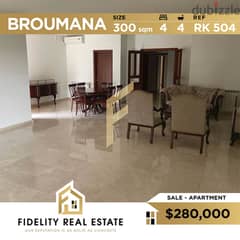 Apartment for sale in Broummana RK504 0