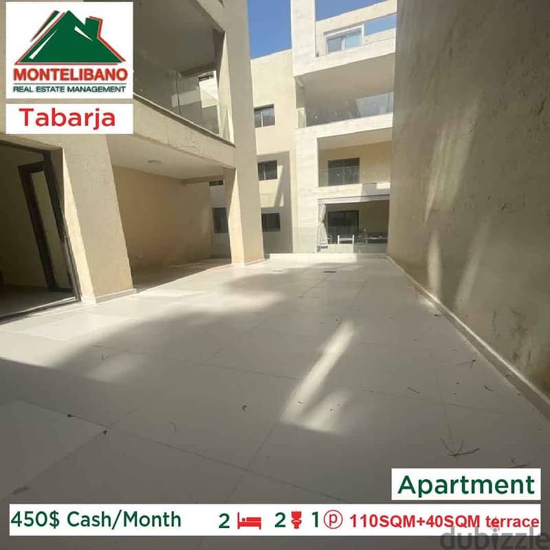 450$ Cash/Month!! Apartment for rent in Tabarja!! 1