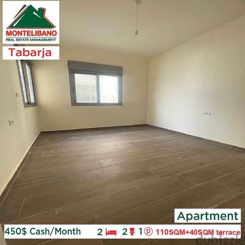 450$ Cash/Month!! Apartment for rent in Tabarja!! 3