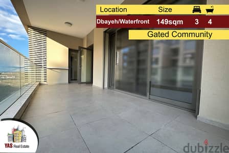 Dbayeh/Waterfront 149m2 | Gated Community | Brand New |