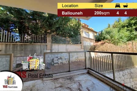 Ballouneh 200m2 | 60m2 Garden | Mint Condition | Mountain View |