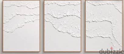 set of 3 textured paintings