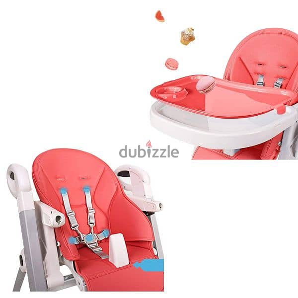 Portable Folding High Chair For Babies And Toddlers - Red 2