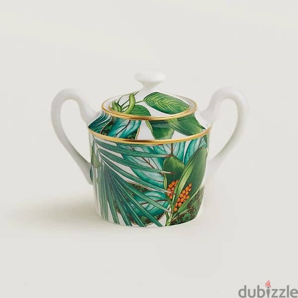 Hermes Passifolia (6x) Coffee cups and (1x) Sugar Bowl 1