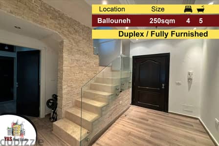 Ballouneh 250m2 | 50m2 Terrace | Duplex | Fully Furnished | Catch |