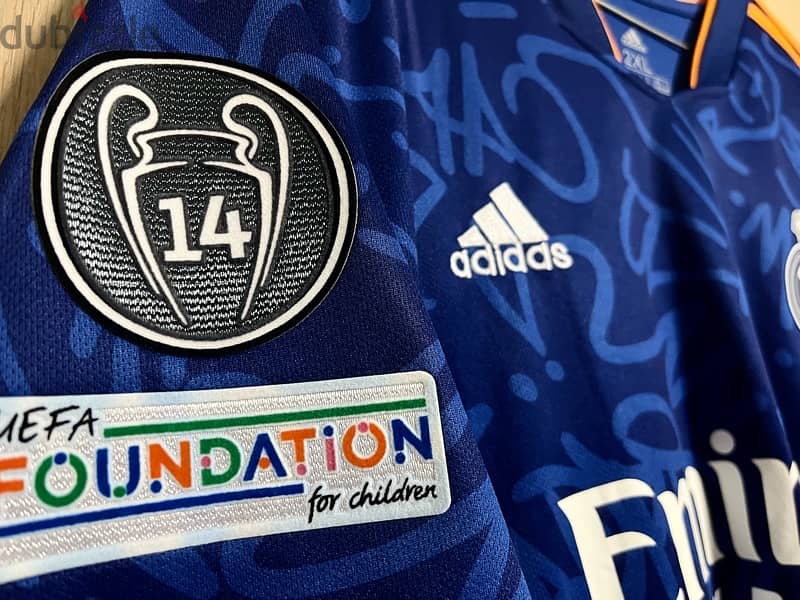 Real Madrid 2022 away benzema full badges adidas kit 4