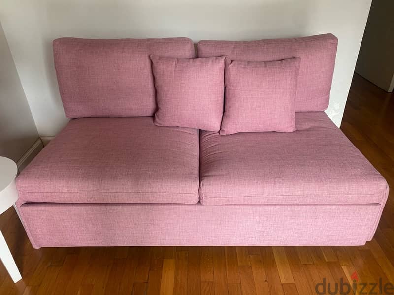 pink sofa bed + including mattress 1