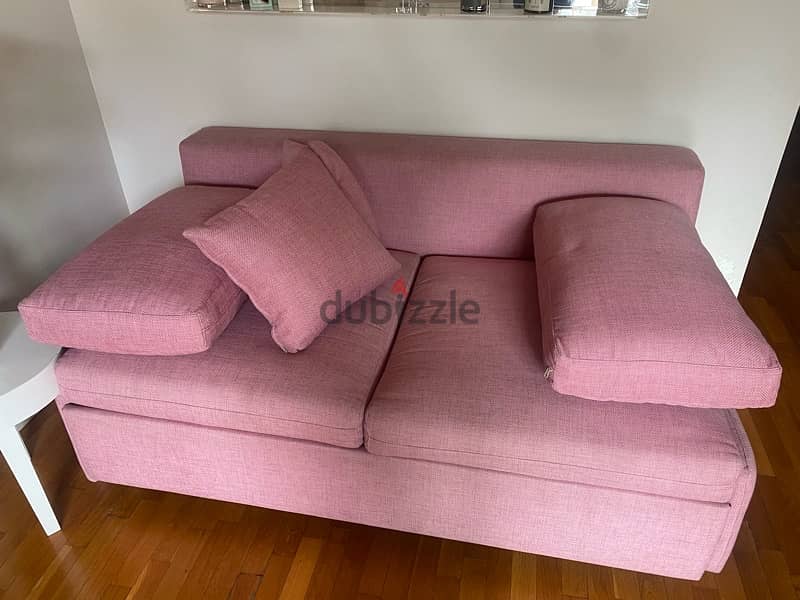 pink sofa bed + including mattress 2