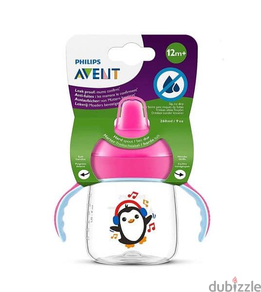 AVENT sip no drip cup pink 12m+ 260mL 0