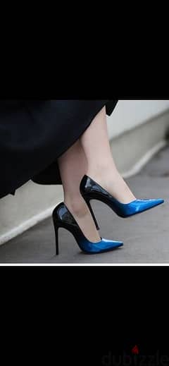 blue black stiletto shoes size 39 worn once