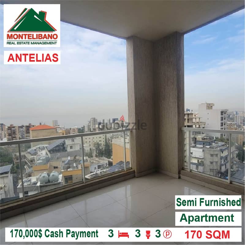 170,000$ Cash Payment!! Apartment for sale in Antelias!! 0