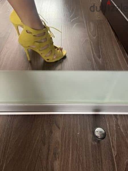mudtard yellow open toe boots size 37 used once primark 3