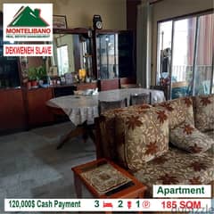 120,000$ Cash Payment!! Apartment for sale in Dekwaneh Slave!! 0