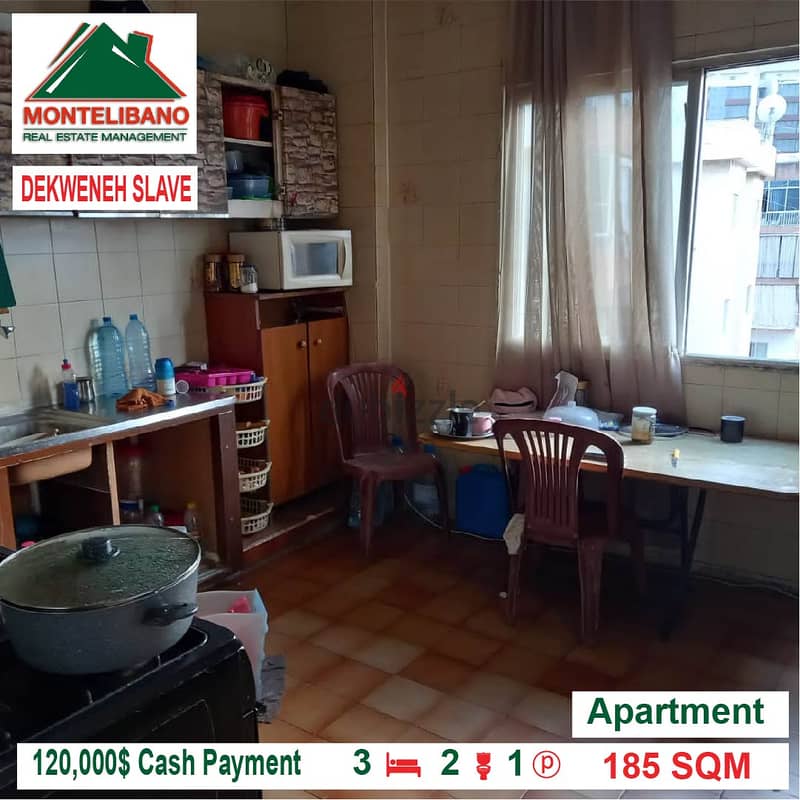 120,000$ Cash Payment!! Apartment for sale in Dekwaneh Slave!! 2