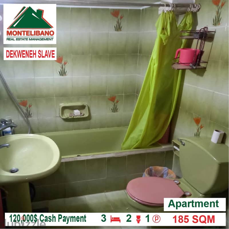 120,000$ Cash Payment!! Apartment for sale in Dekwaneh Slave!! 3