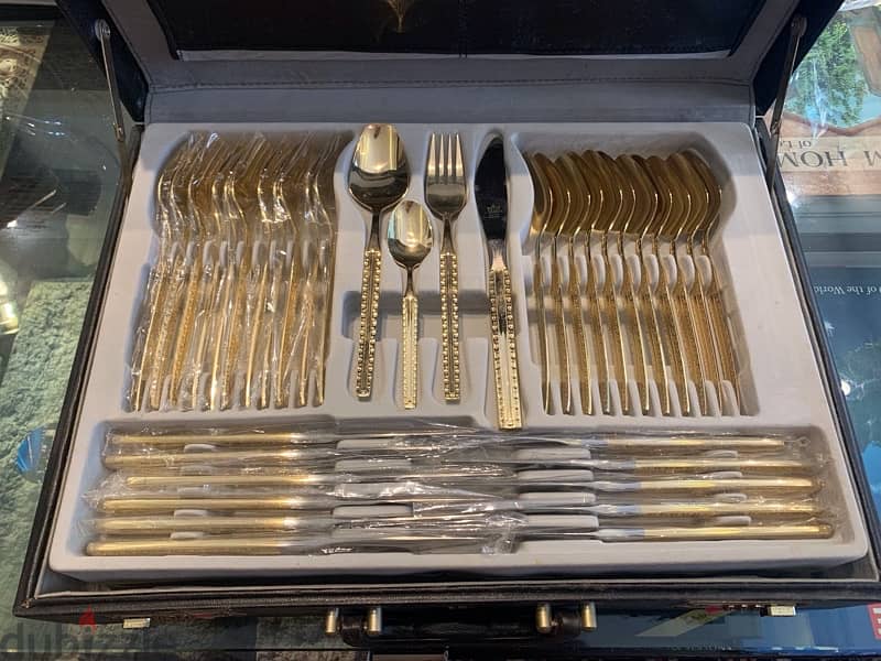 Vintage SBS Bestecke Solingen 70PC 23/24 Gold plated cutlery 1