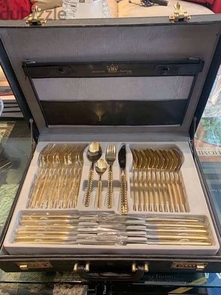Vintage SBS Bestecke Solingen 70PC 23/24 Gold plated cutlery 2