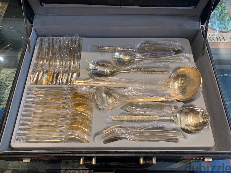 Vintage SBS Bestecke Solingen 70PC 23/24 Gold plated cutlery 4