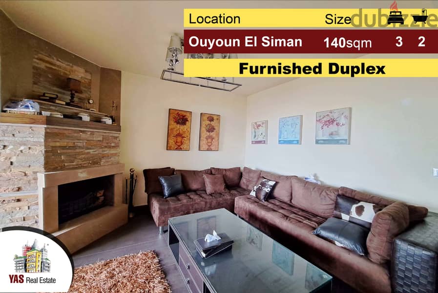 Ouyoun El Siman 140m2 | Duplex | Furnished | Luxury | Panoramic View | 0