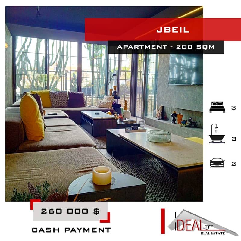 Furnished apartment for sale in jbeil 200 SQM REF#JH17250 0