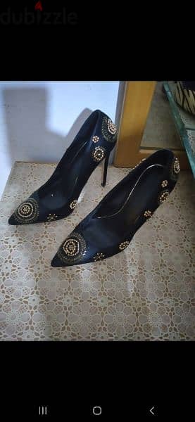 satin embroided sequins shoes size 37 worn once 1
