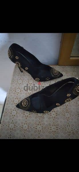 satin embroided sequins shoes size 37 worn once 5
