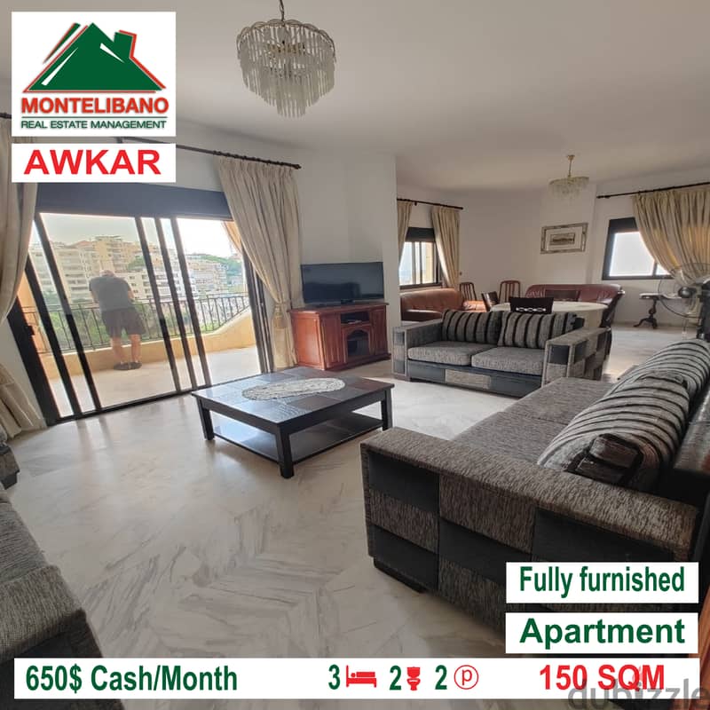 Fully furnished apartment for rent in AWKAR!!! 3