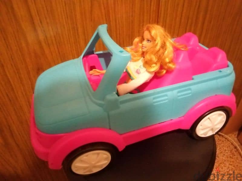 Barbie FIAT2000 great doll SET+Jeep Convertible Speed Boat Trailer toy 3