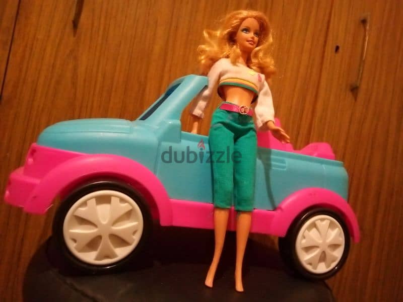 Barbie FIAT2000 great doll SET+Jeep Convertible Speed Boat Trailer toy 8