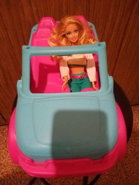 Barbie FIAT2000 great doll SET+Jeep Convertible Speed Boat Trailer toy 1