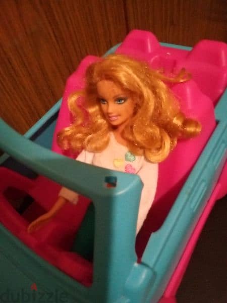 Barbie FIAT2000 great doll SET+Jeep Convertible Speed Boat Trailer toy 2