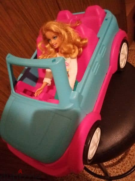 Barbie FIAT2000 great doll SET+Jeep Convertible Speed Boat Trailer toy 6