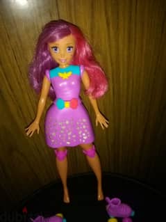 Barbie VIDEO GAME HERO melody+Light PRINCESS mechano Toy+Roller skates