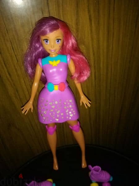 Barbie VIDEO GAME HERO melody+Light PRINCESS mechano Toy+Roller skates 4