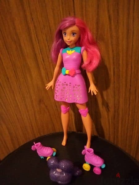 Barbie VIDEO GAME HERO melody+Light PRINCESS mechano Toy+Roller skates 5