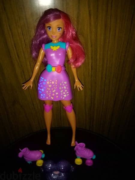 Barbie VIDEO GAME HERO melody+Light PRINCESS mechano Toy+Roller skates 9