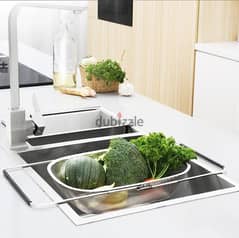 Over The Sink Expandable Colander, Closed: 34x24cm, Expanded: 54x24cm 0