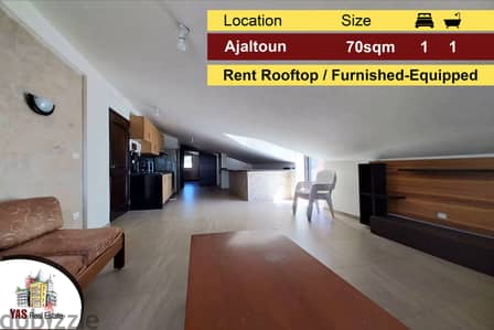 Ajaltoun 70m2 | 80m2 Terrace | Rent | Rooftop | Furnished/Equipped |IV