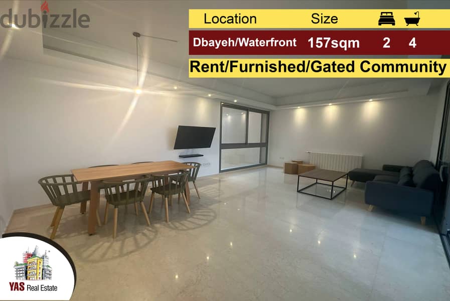 Dbayeh/Waterfront 157m2 | Rent | Marina/Mountain View | Furnished | 0