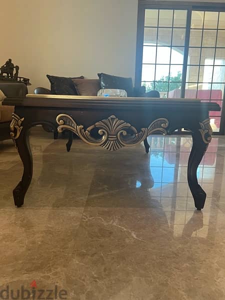 classic coffee table with marble top 2